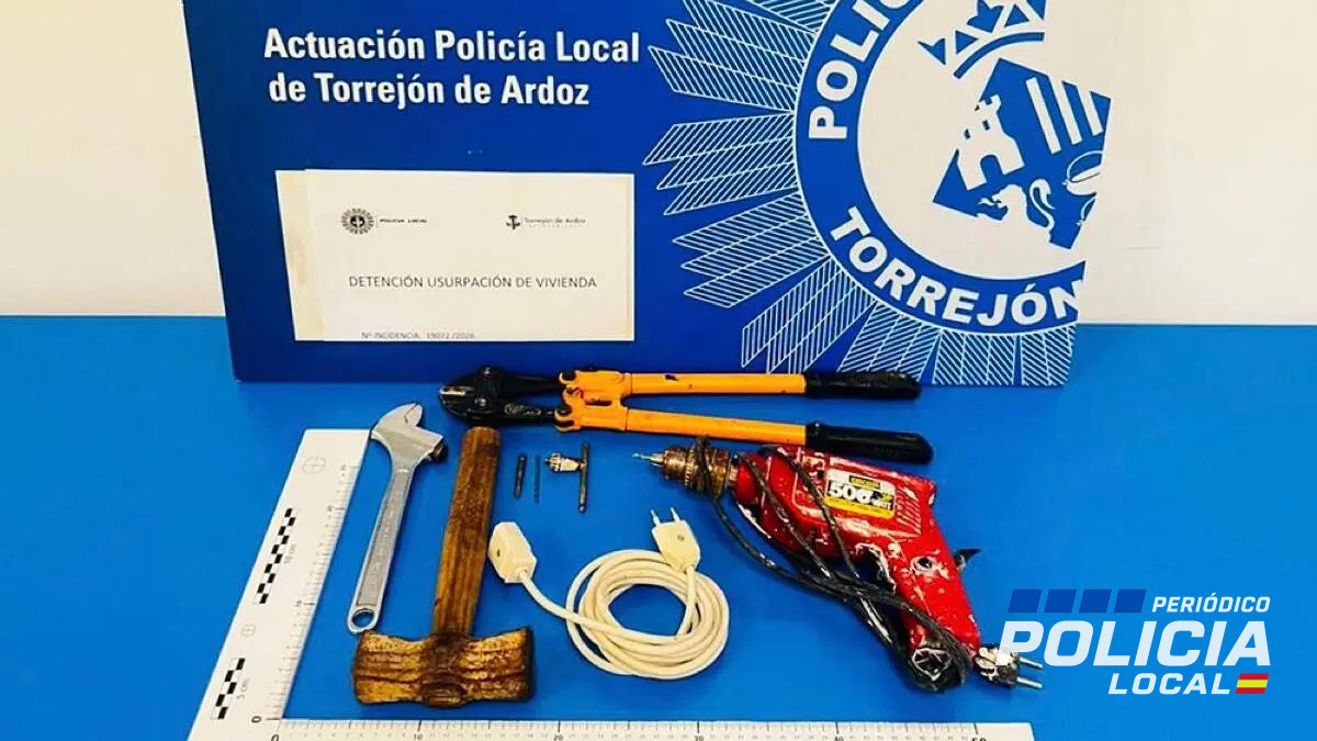 La Policía Local de Torrejón de Ardoz detiene a dos personas y evita la ocupación de cuatro inmuebles
