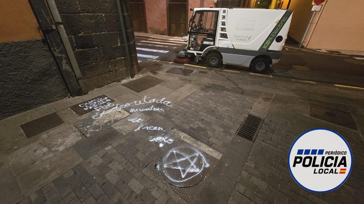 La Policía Local de La Laguna investiga un acto vandálico en el casco histórico Patrimonio de la Humanidad