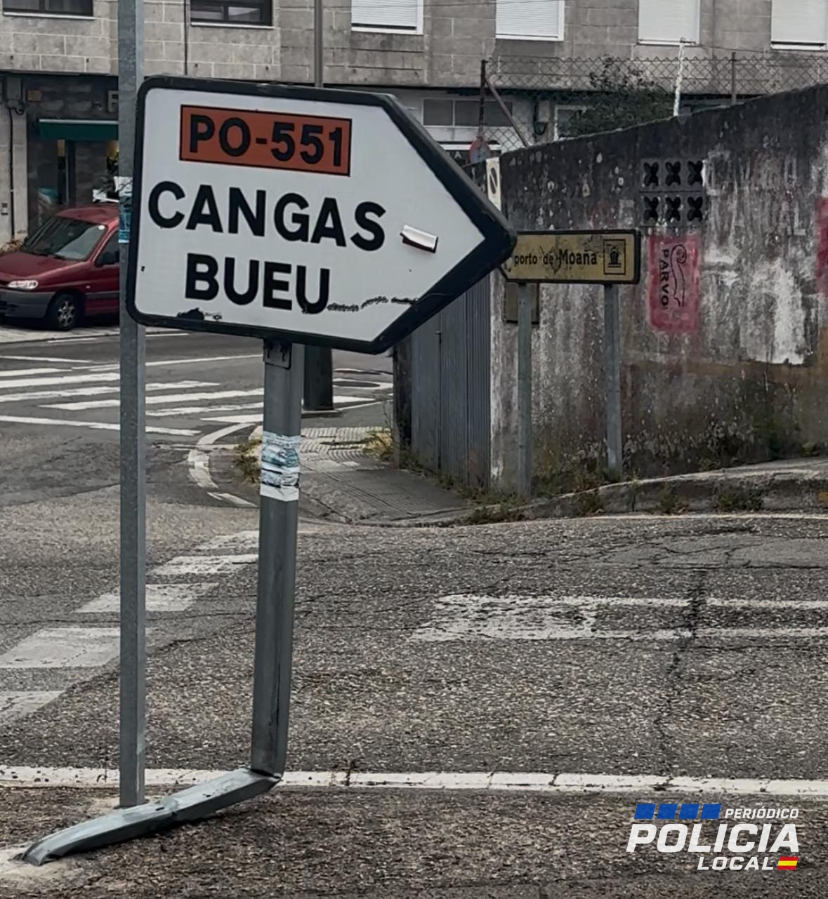 La Policía Local identifica al vecino de Moaña que huyó tras impactar en el Portal do Almacén