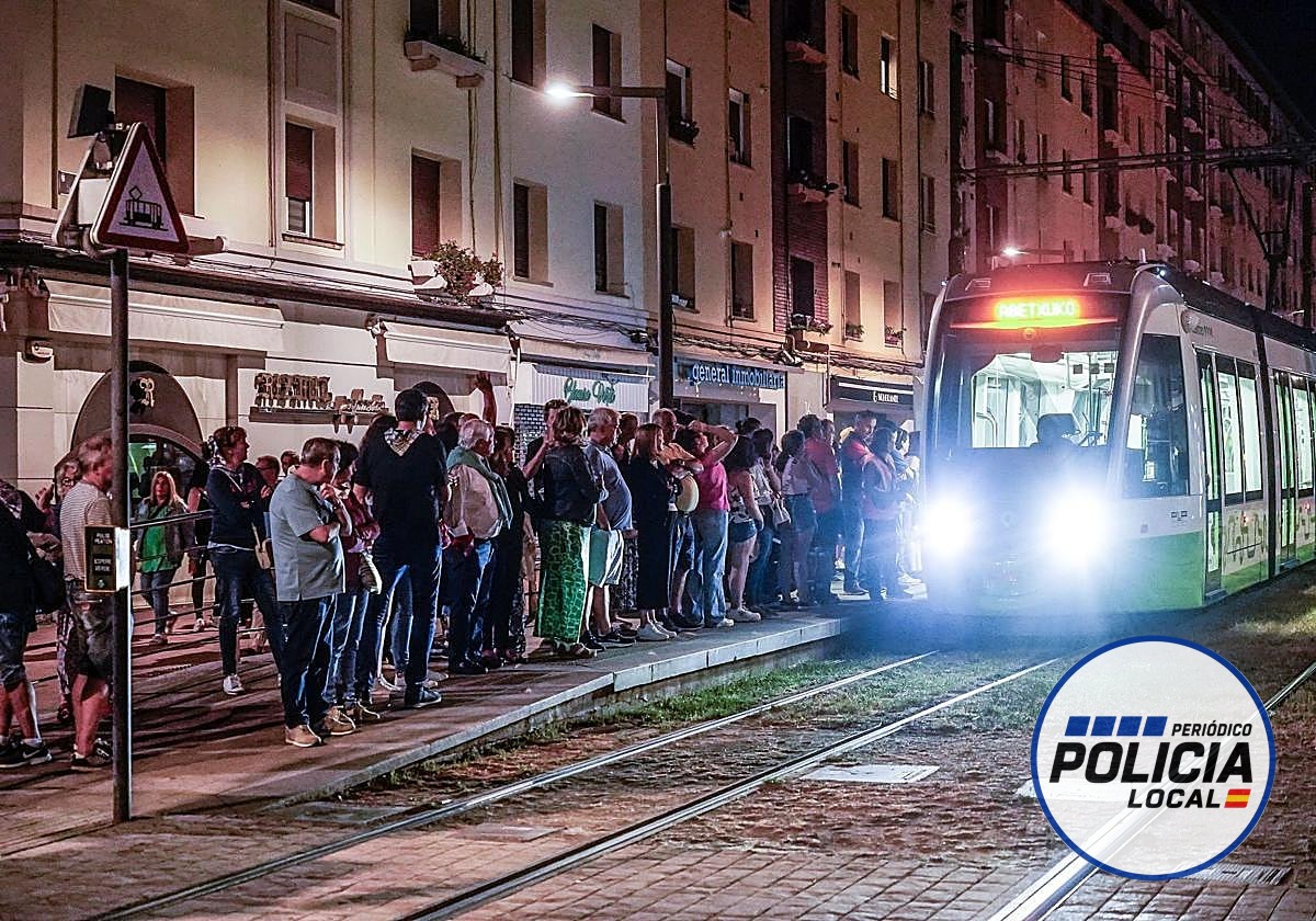 Detenido en Vitoria un hombre de 47 años por agredir a agentes y obligar a parar un tranvía