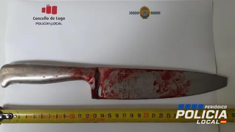La Policía Local de Lugo detiene a un hombre que portaba un cuchillo con restos de sangre