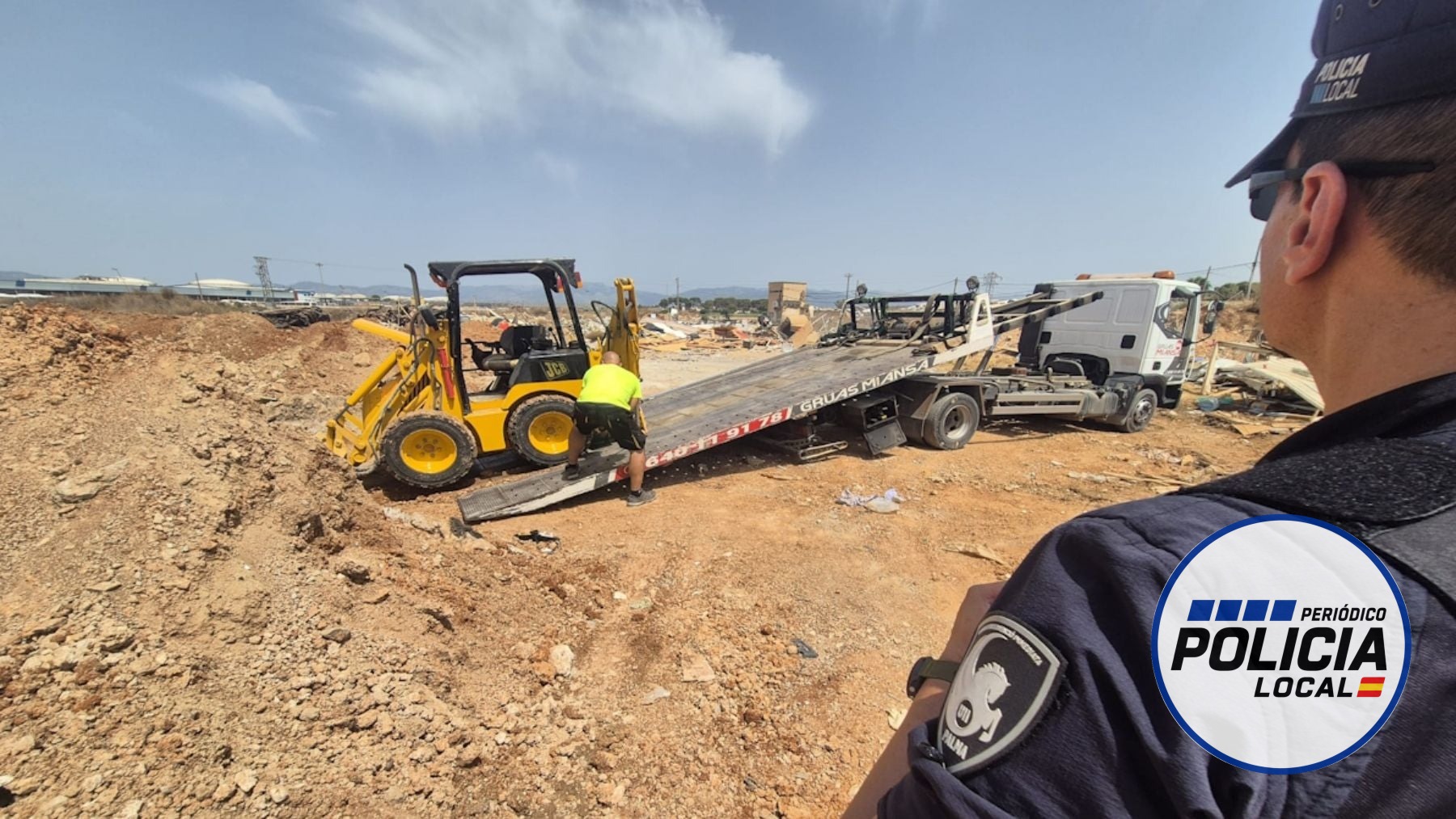 La Policía Local de Palma frena obras ilegales en Son Banya e interviene una retroexcavadora