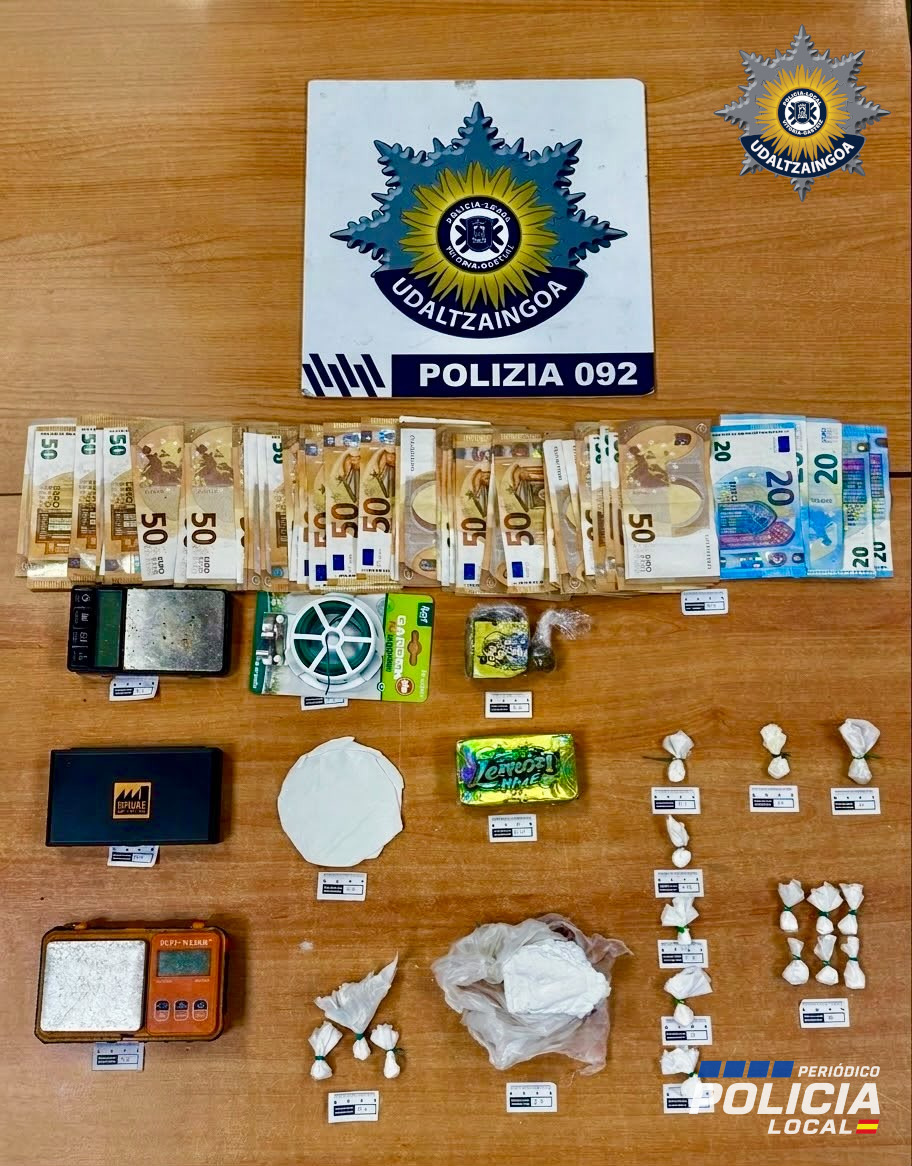 La Policía Local de Vitoria-Gasteiz detiene a una pareja por tráfico de drogas en Arkaiate