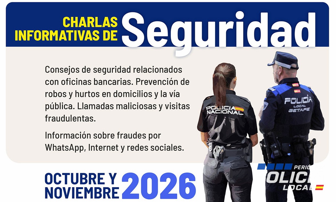 Getafe acoge un ciclo de charlas de seguridad de Policía Local y Nacional en nueve centros municipales