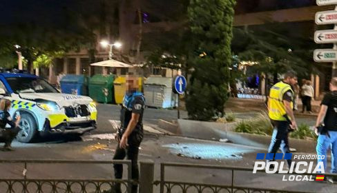 Dos heridos tras colisionar una patrulla de la Policía Local de Salamanca con un turismo