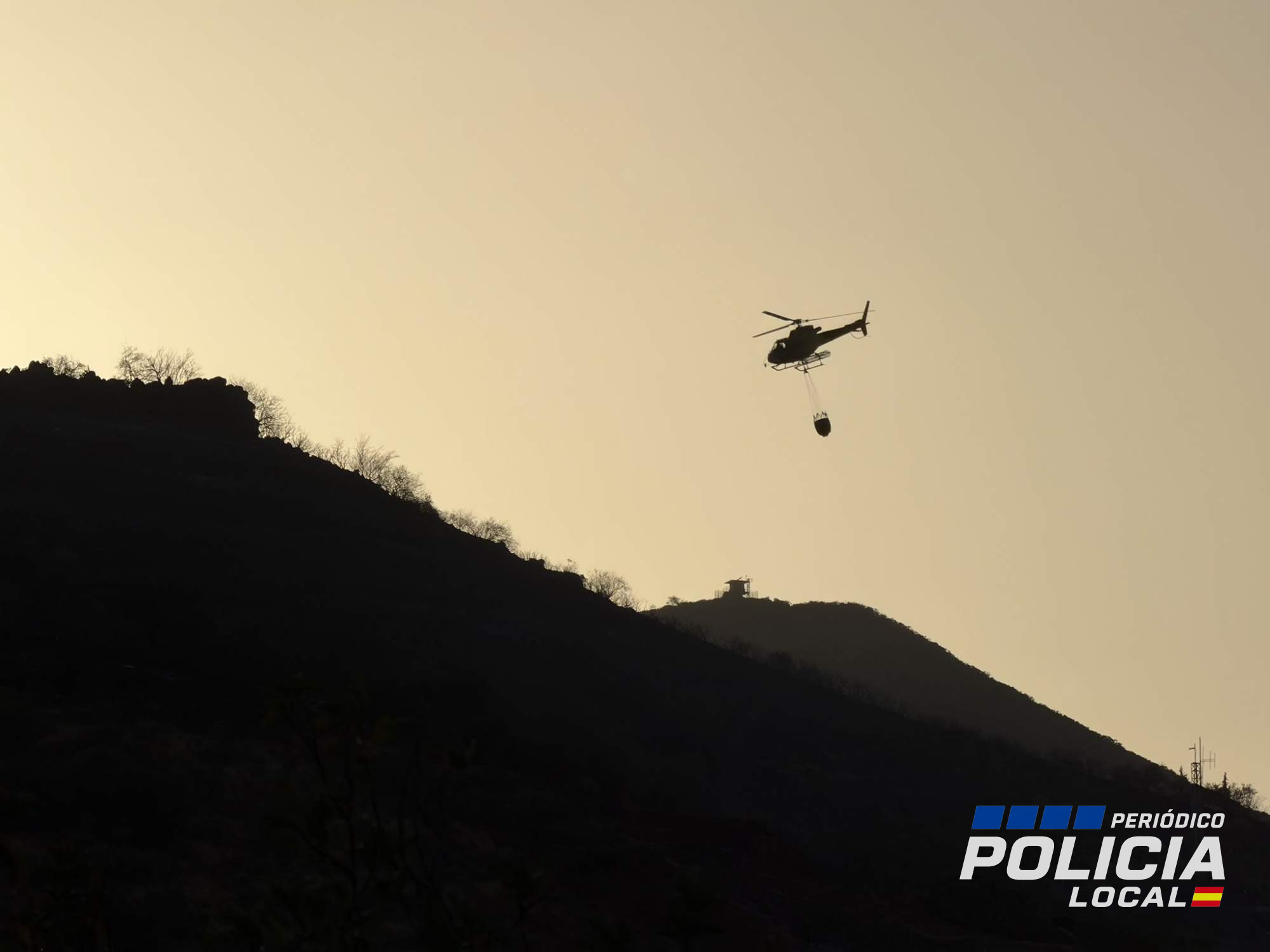 La Policía Local de Telde participa en el dispositivo de vigilancia del incendio de Cazadores