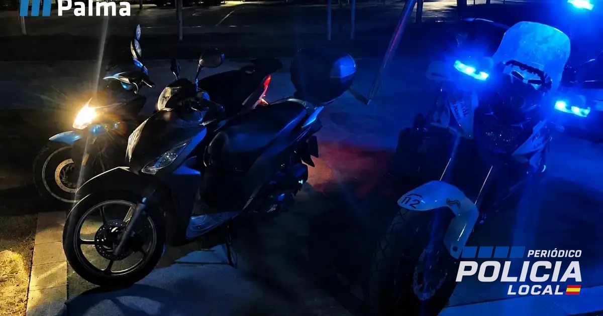 La Policía Local de Palma intercepta a dos menores de 17 años por conducir motocicletas robadas tras una persecución