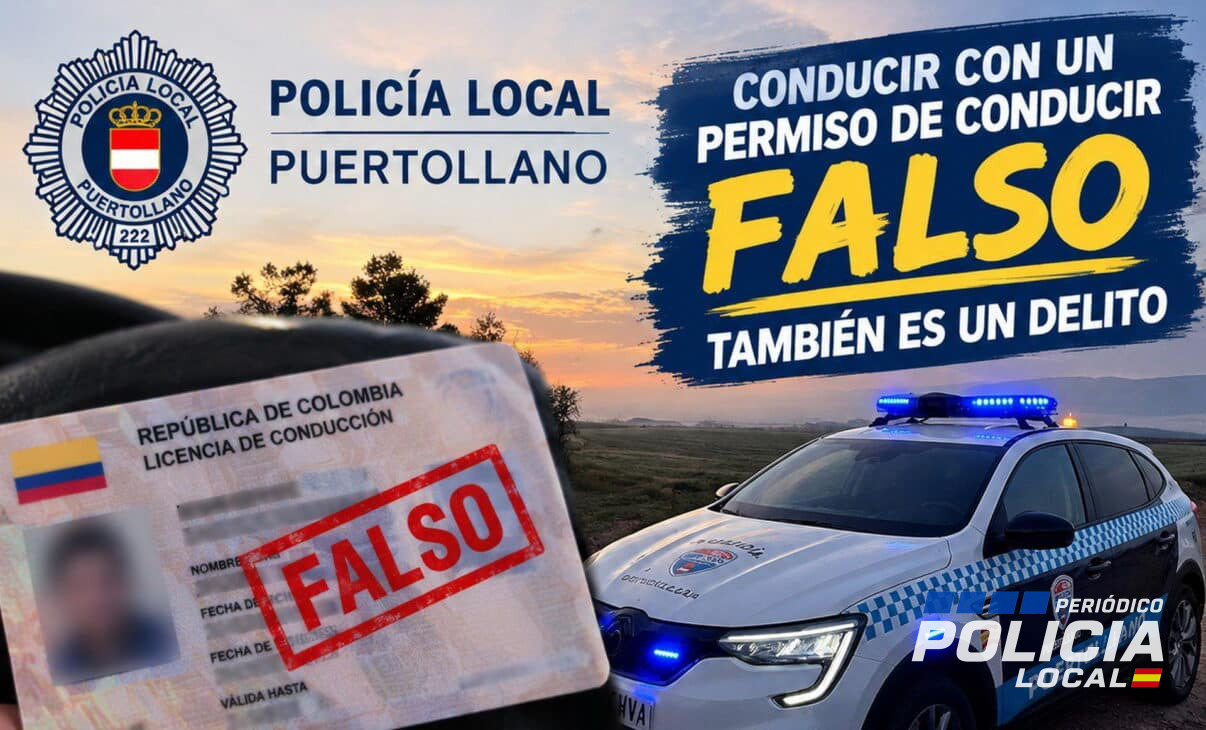 La Policía Local de Puertollano detiene a un repartidor con un permiso de conducir falso