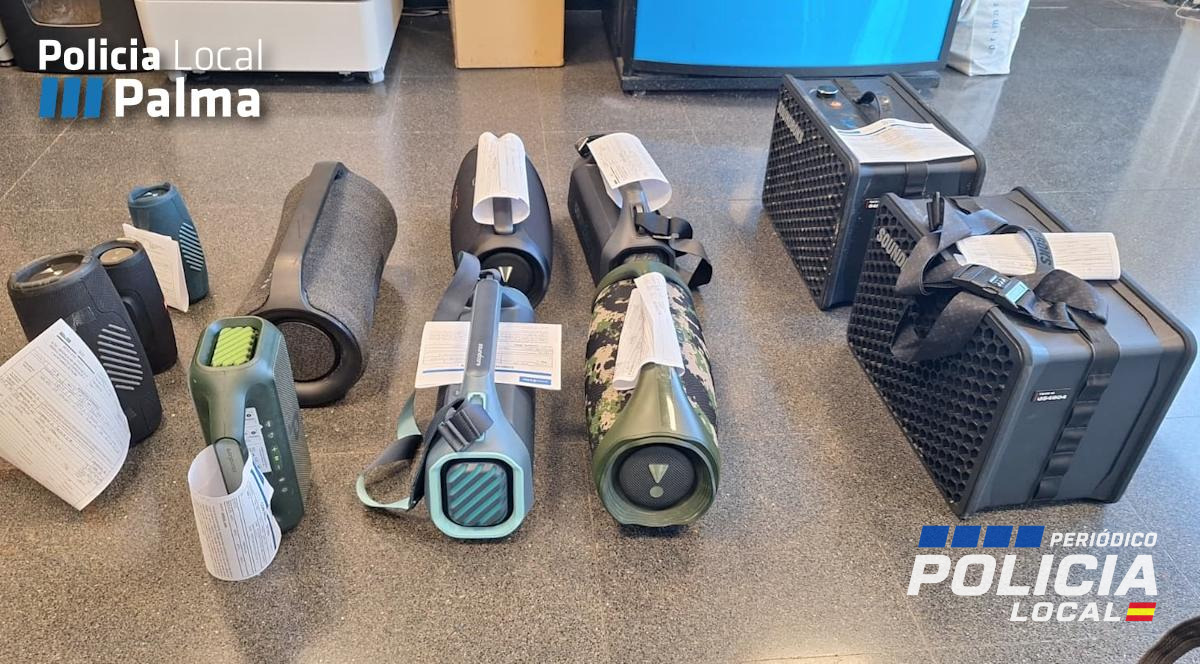 La Policía Local de Palma incauta 18 altavoces en un operativo contra el incivismo