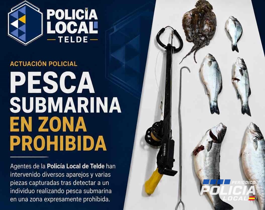 Policía Local de Telde interviene a pescador submarino en zona prohibida